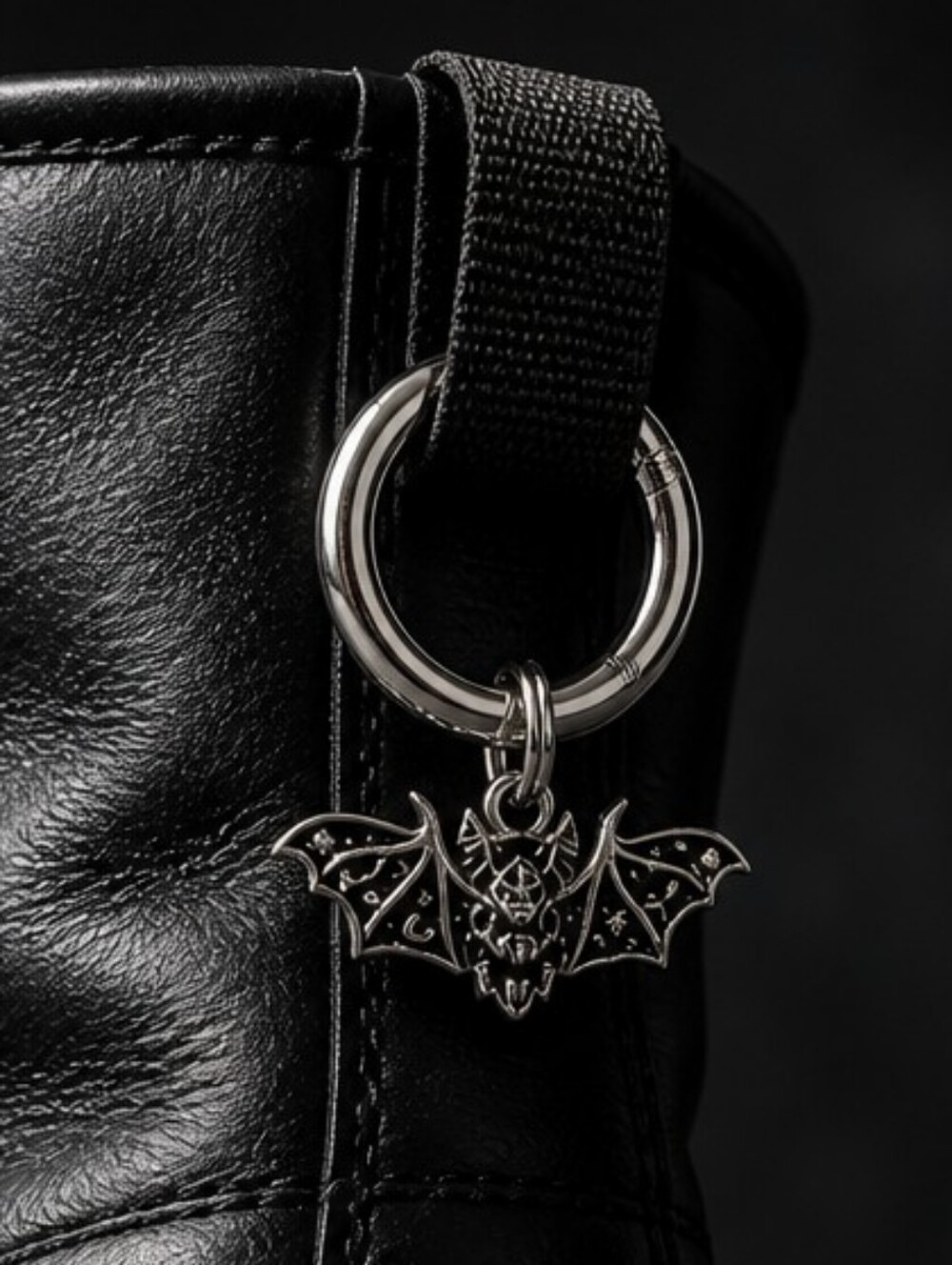 Goth Girl Bat Boot Charms Silver Clip On Shoe Accessories Set of 2 Alt Essential